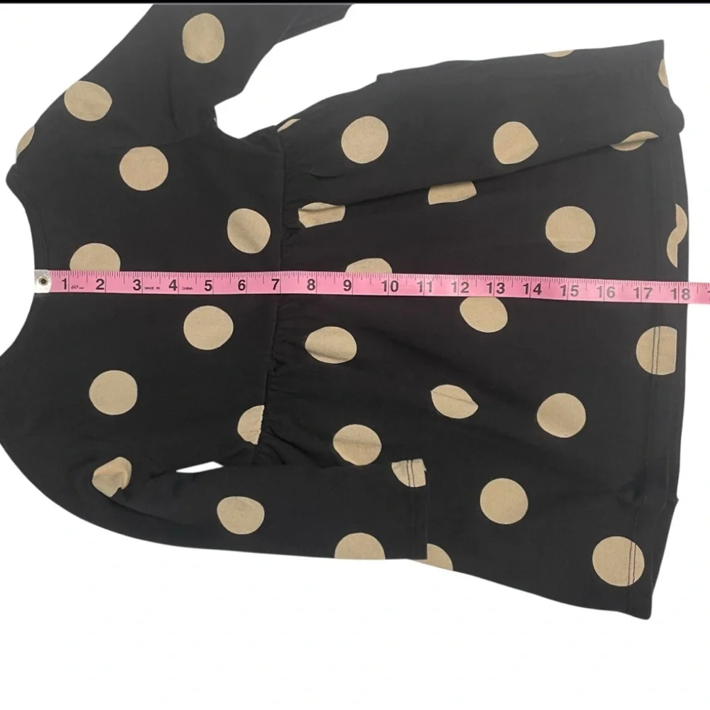 Wonder Nation Black and Cream Polka Dot Dress